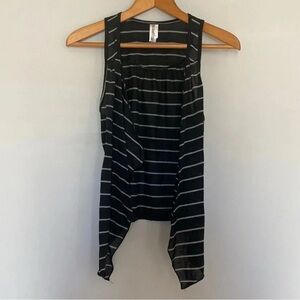 Rocker Girl Black and Gray Striped Sleeveless Vest Size Small